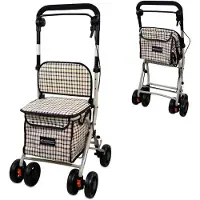 Mobiclinic Rollateur avec panier Déambulateur Sac à provisions et siège Rollateur pliable 21 L Coliseo Chariot de courses 4 roues Acier