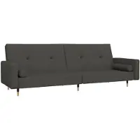 vidaXL Canapé-lit 2 places avec 2 coussins gris foncé velours