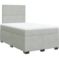 vidaXL Lit boxspring avec matelas gris clair 120x200 cm velours