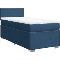 vidaXL Lit boxspring avec matelas bleu 90x200 cm Tissu