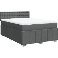 vidaXL Lit boxspring avec matelas gris foncé 140x190 cm Tissu