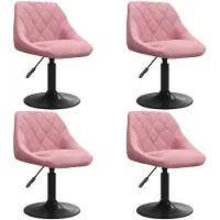 vidaXL Chaise de salle à manger 4 pcs. Pivotant Rose Velours