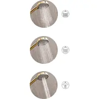 Beliani Pomme de douche avec flexible noir métal 3 modes de jet d'eau style moderne accessoires salle de bain