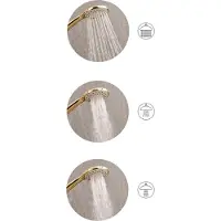 Beliani Pomme de douche avec flexible, métal doré, 3 modes de jet, style moderne, salle de bains