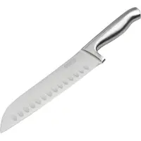 Nirosta 41832 Couteau De Cuisine Santoku, Couteau À Découper, Lame De 18 Cm, Argenté, Acier Inoxydable, 31 X 5cm
