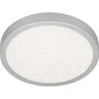 Briloner - Plafonnier LED àReproduction étoilé, plafonnier LED plat, température de couleur blanc neutre, Ø280 mm, argenté