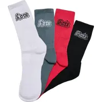 Mister tee Chaussettes 'Love Hate' graphite / fuchsia / noir / blanc