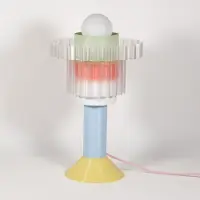 Warren & Laetitia Gigi Lampe de Table Sky Blue | Pastel Yellow Foot
