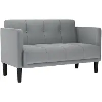 vidaXL Canapé deux places gris clair 111 cm en tissu
