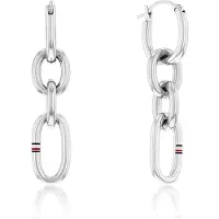 Tommy Hilfiger Modern Steel Earrings Contrast Link Chain 2780787, (Acier inoxydable)