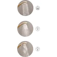 Beliani Pomme de douche avec flexible, finition argent métallique, 3 modes de jet, style moderne, salle de bains