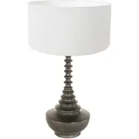 Steinhauer Lampe de table unique Bois avec capuchon blanc