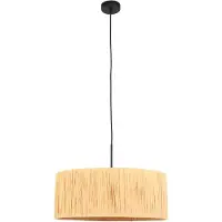 Steinhauer Suspension Sparkled Light noir avec abat-jour paille Ø 50cm