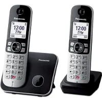 Panasonic Téléphone KX-TG6852JTB Téléphone DECT Identification de l'appelant Noir, Gris