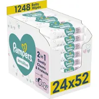 Pampers Sensitive Plastic Free lingettes nettoyantes pour enfant pour peaux sensibles 24x52 pcs