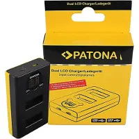 PATONA Chargeur de batterie (Chargeur de batterie d'appareil photo), Alimentation pour appareil photo, Jaune, Noir