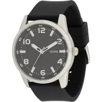 GUESS Montre à affichage analogique 'Monte' noir / argent / blanc