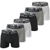 Replay Boxers gris chiné / noir / blanc