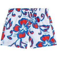 Sundek Shorts de bain bleu cobalt / rouge néon / blanc