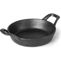 Lacor PFANNE OVAL O/HOLZBEHAELTER 21.7X15 cm, Gusseisen, Noir, 21 cm