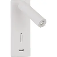 Lyora Lampe de chevet Fuse Blanc avec USB