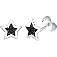 Elli Boucles d'oreilles 'Sterne' noir / argent