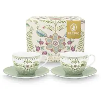 Pip studio Tasse & Soucoupe Pip Studio Lily & Lotus Light Green 280 ml (Lot de 2)