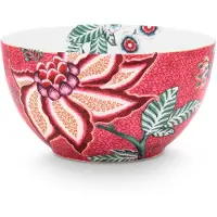 Pip studio Flower Festival scallop Bowl dark pink 15 cm