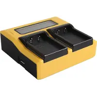 PATONA Chargeur double LCD (Chargeur de batterie d'appareil photo), Alimentation pour appareil photo, Noir