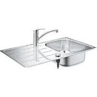 GROHE Kit évier encastrable K500 avec robinetterie de cuisine inox (Evier encastré)