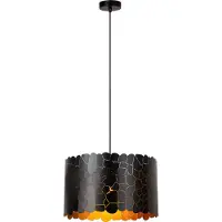 Lucide Lampe suspendue Almelo noir avec or à l’intérieur Ø 40cm