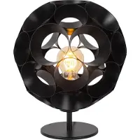 Lucide HANNELORE – Lampe de table – Ø 25 cm – 1xE27 - 60W, Noir – noir, 60W