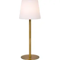 Lucide Tyon Rechargeable Outdoor Lampe de Table Matt Gold | Brass