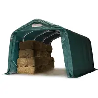 TOOLPORT Abri foin robuste 3,3x4,8 m étanche bâche PVC 800N, vert