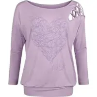 Full Volume by EMP T-shirt manches longues de - Modern Art Heart - S - L - pour Femme - lilas - Taille S