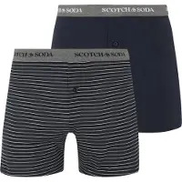 Scotch & Soda Boxers bleu marine / gris chiné / blanc