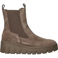 Tamaris Boots 'Enkellaarsjes Plat' taupe