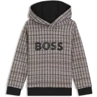 BOSS Sweat à capuche en polaire de coton mélangé à motif imprimé pour enfant