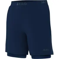 Jako Short unisexe 2-en-1 Power, Couleur:marine, Taille:XXL