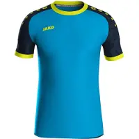 Jako Iconic Maillot manches courtes enfants - Bleu / Marine / Jaune fluo