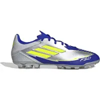 Adidas Chaussures de football F50 League Messi La Vida Rapida AG Homme sur terrain synthétique Silver Metallic/Solar Yellow/Lucid Blue