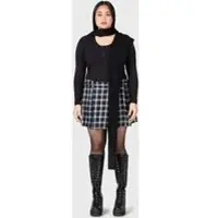 Killstar T-shirt manches longues Gothic de - Lune Sting Ribbed Top - M - XXL - pour Femme - noir - Taille XXL