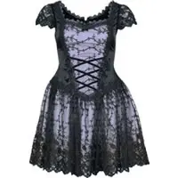 Sinister Robe courte Gothic de - Gothique - Mini-Robe - S - XXL - pour Femme - noir/lilas - Taille L