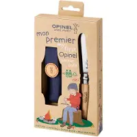 Opinel No. 07 My First 002400 Beech Wood, couteau de poche pour enfants avec étui de ceinture