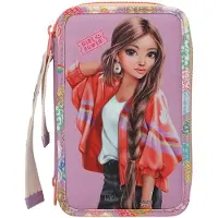 TOPModel Depesche trousse à crayons 3 compartiments avec pendentif GIRL POWER : violet Assortiment de couleurs : violet