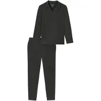 Schiesser Pyjama long 'Selected Premium Warming' gris foncé