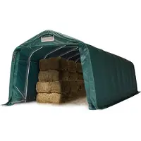 TOOLPORT Abri foin robuste 3,3x9,6 m étanche bâche PVC 800N, vert