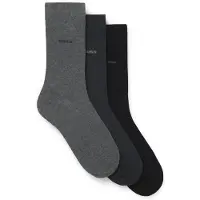 BOSS Lot de trois paires de chaussettes mi-mollet en maille stretch