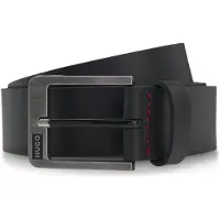 HUGO Ceinture 'Grover_Sz35' noir / argent