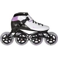 Powerslide Dragon White 90 Kinder Karbon Inline Skate, für Racing, 2in1 Alu Frame, Infinity wheel, ABEC 9